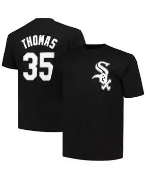 Мужская футболка Frank Thomas Black Chicago White Sox Big and Tall Cooperstown Collection с именем и номером игрока Profile, черный