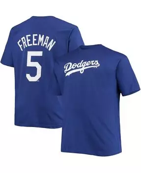 Мужская футболка freddie freeman royal los angeles dodgers big and tall с именем и номером Profile