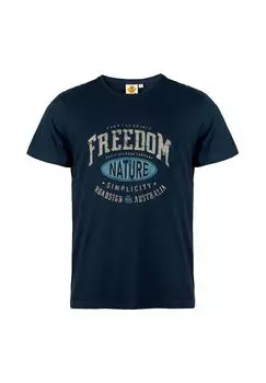 Мужская футболка Freedom Nature Essential из хлопка с принтом ROADSIGN australia, темно-синий