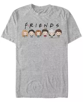 Мужская футболка Friends Chibi Friends с коротким рукавом Fifth Sun, серый