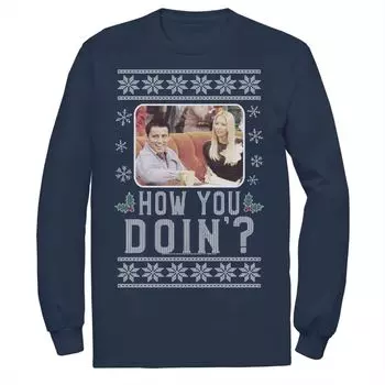 Мужская футболка Friends Christma Joey & Phoebe How You Doin' Ugly Sweater Licensed Character