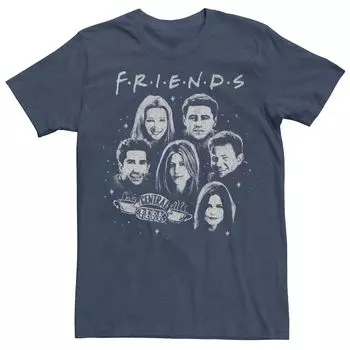 Мужская футболка Friends Floaring Heads с большим лицом, групповая фотография Licensed Character
