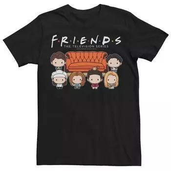 Мужская футболка Friends Group в стиле чиби с рисунком Licensed Character
