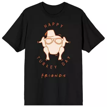 Мужская футболка Friends Happy Turkey Day Licensed Character, черный