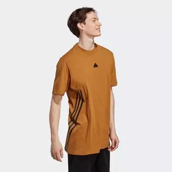 Мужская футболка Future Icons 3 полоски Adidas, коричневый