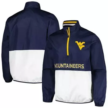 Мужская футболка G-III Sports от Carl Banks Navy West Virginia Mountaineers Cornerman с молнией до половины, цвет Wvu Navy