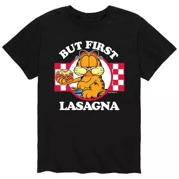 Мужская футболка Garfield But First Lasagna Licensed Character
