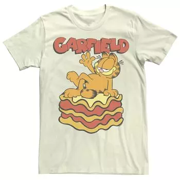 Мужская футболка Garfield King Of Lasagna Food Licensed Character