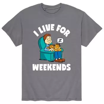 Мужская футболка Garfield Live For Weekends Licensed Character