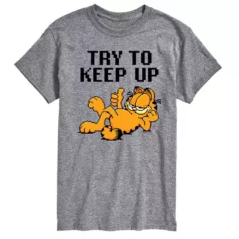 Мужская футболка Garfield "Постарайся не отставать" Licensed Character, серый