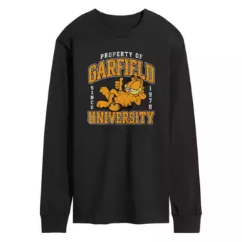 Мужская футболка Garfield с длинным рукавом в стиле varsity Licensed Character, черный