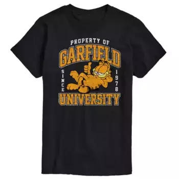 Мужская футболка Garfield с принтом в стиле варсо Licensed Character, черный