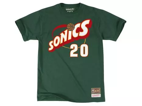 Мужская футболка gary payton seattle supersonics Mitchell &amp; Ness, зеленый
