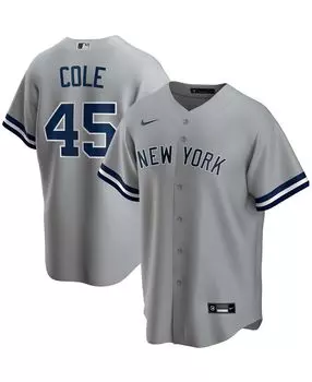 Мужская футболка gerrit cole grey new york yankees road с именем игрока джерси Nike, серый