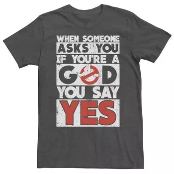 Мужская футболка Ghostbusters A God Quote Licensed Character, цвет Charcoal Heather