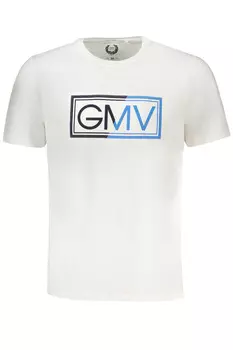 Мужская футболка Gian Marco Venturi хлопковая с контрастным принтом, белый