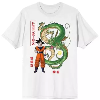 Мужская футболка Goku and Shenron Dragon Ball Licensed Character, белый