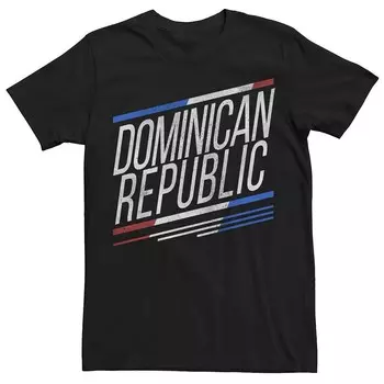 Мужская футболка Gonzales Dominican Republic с косыми полосками и логотипом Licensed Character, черный