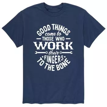 Мужская футболка Good Things Come Work с пальцами Licensed Character