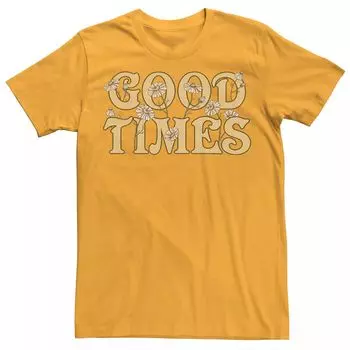 Мужская футболка Good Times с цветочным наполнением Licensed Character, золотой