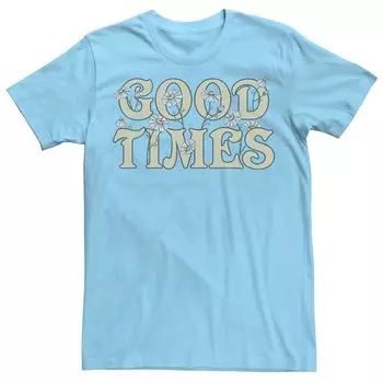 Мужская футболка Good Times с цветочным наполнением Licensed Character, светло-синий