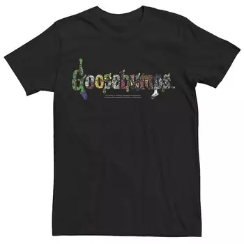 Мужская футболка Goosebumps Monsters Inside с большим логотипом и графическим плакатом Licensed Character, черный