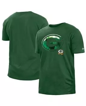Мужская футболка green green bay packers 2022 sideline ink dye New Era, зеленый