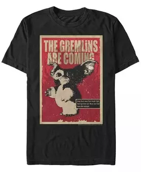 Мужская футболка Gremlins 1 Poster Gizmo с коротким рукавом Fifth Sun, черный