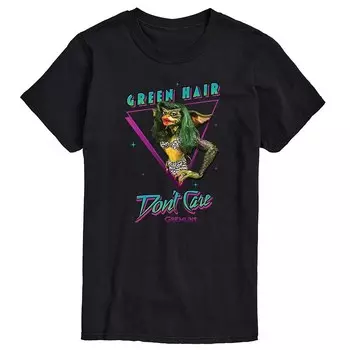Мужская футболка Gremlins Green Hair с рисунком Don't Care Licensed Character, черный