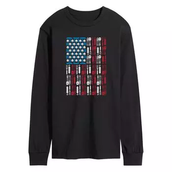 Мужская футболка Grill Too с рисунком флага США и длинными рукавами Licensed Character
