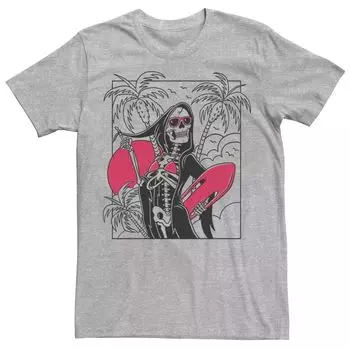 Мужская футболка Grim Reaper Surfs Up с портретным рисунком Licensed Character