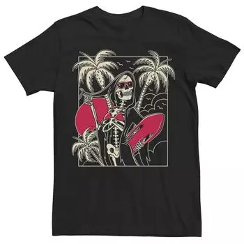 Мужская футболка Grim Reaper Surfs Up с портретным рисунком Licensed Character