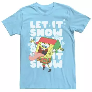 Мужская футболка «Губка Боб Квадратные Штаны» Let It Snow Licensed Character, светло-синий