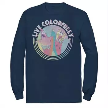 Мужская футболка «Губка Боб Квадратные Штаны Патрик Live Colorfully» Nickelodeon