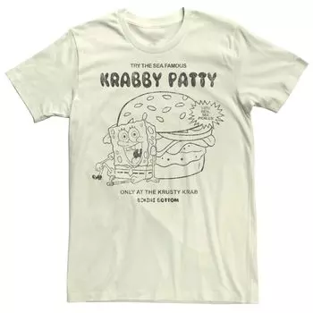 Мужская футболка «Губка Боб Квадратные Штаны Try The Sea Famous Krabby Patty» Licensed Character