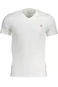 Мужская футболка Guess Jeans хлопковая однотонная, белый