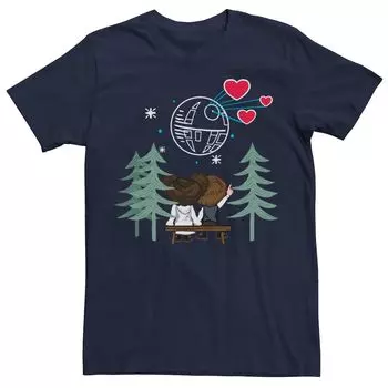 Мужская футболка Han and Leia Night Watch Hearts Star Wars