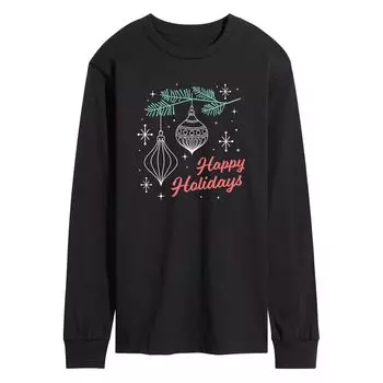 Мужская футболка Happy Holidays в стиле ретро с длинными рукавами Licensed Character