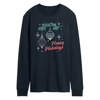 Мужская футболка Happy Holidays в стиле ретро с длинными рукавами Licensed Character