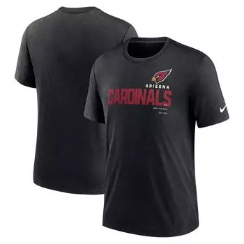Мужская футболка Heather Black Arizona Cardinals Team Tri-Blend Nike