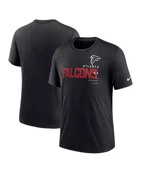 Мужская футболка Heather Black Atlanta Falcons Team Tri-Blend Nike, черный