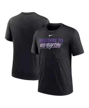 Мужская футболка Heather Black Colorado Rockies Home Spin Tri-Blend Nike