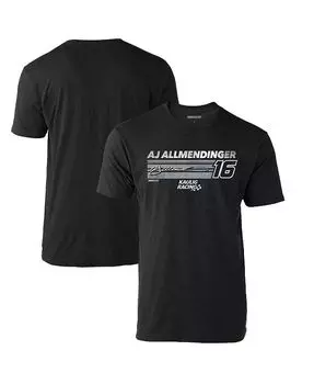 Мужская футболка Heather Charcoal AJ Allmendinger Hot Lap Checkered Flag Sports, черный