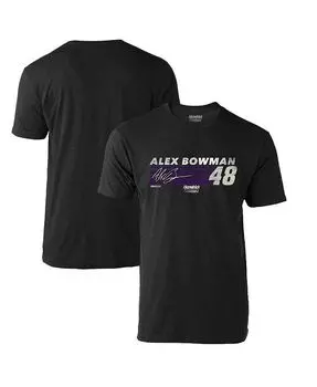 Мужская футболка Heather Charcoal Alex Bowman Hot Lap Hendrick Motorsports Team Collection, черный