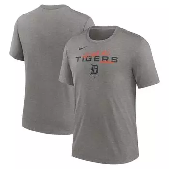 Мужская футболка Heather Charcoal Detroit Tigers We Are All Tri-Blend Nike