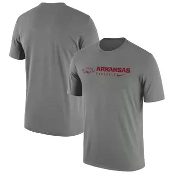 Мужская футболка Heather Grey Arkansas Razorbacks Team Legend Performance Nike