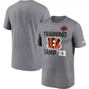 Мужская футболка Heather Grey Cincinnati Bengals 2023 Training Camp Essential Legend Nike