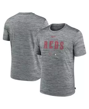 Мужская футболка Heather Grey Cincinnati Reds Authentic Collection Velocity Performance Practice Practice Nike