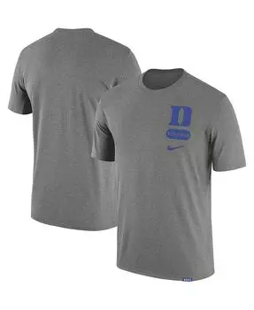 Мужская футболка Heather Grey Duke Blue Devils Campus Letterman Tri-Blend Nike, серый