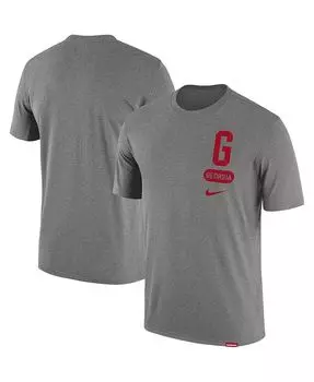 Мужская футболка Heather Grey Georgia Bulldogs Campus Letterman Tri-Blend Nike, серый